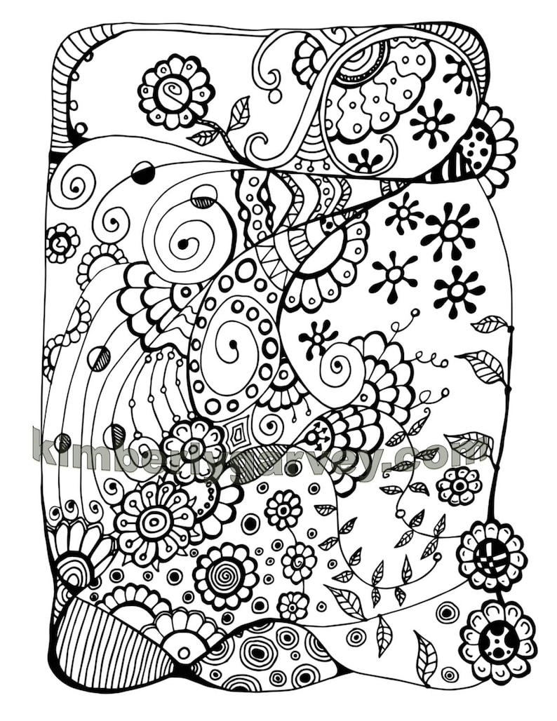 Swirl Doodle PDF DIGITAL Coloring Page | Etsy