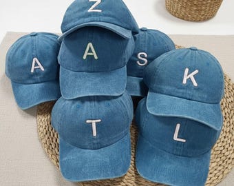 Personlig barnhatt med initialer, broderad basebollkeps för barn, födelsedagspresent till pojkar och flickor, bomullskeps för småbarn, hatt med eget namn