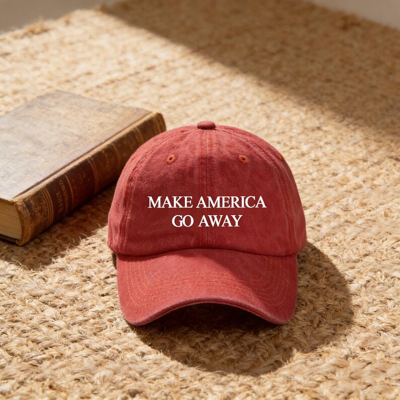 Få Amerika att försvinna-kepsar, anpassad text Nu Det Nuuk-sida, personlig anti-MAGA-politisk keps, Grönlands flagga pappakeps, rolig parodigåva bild 4