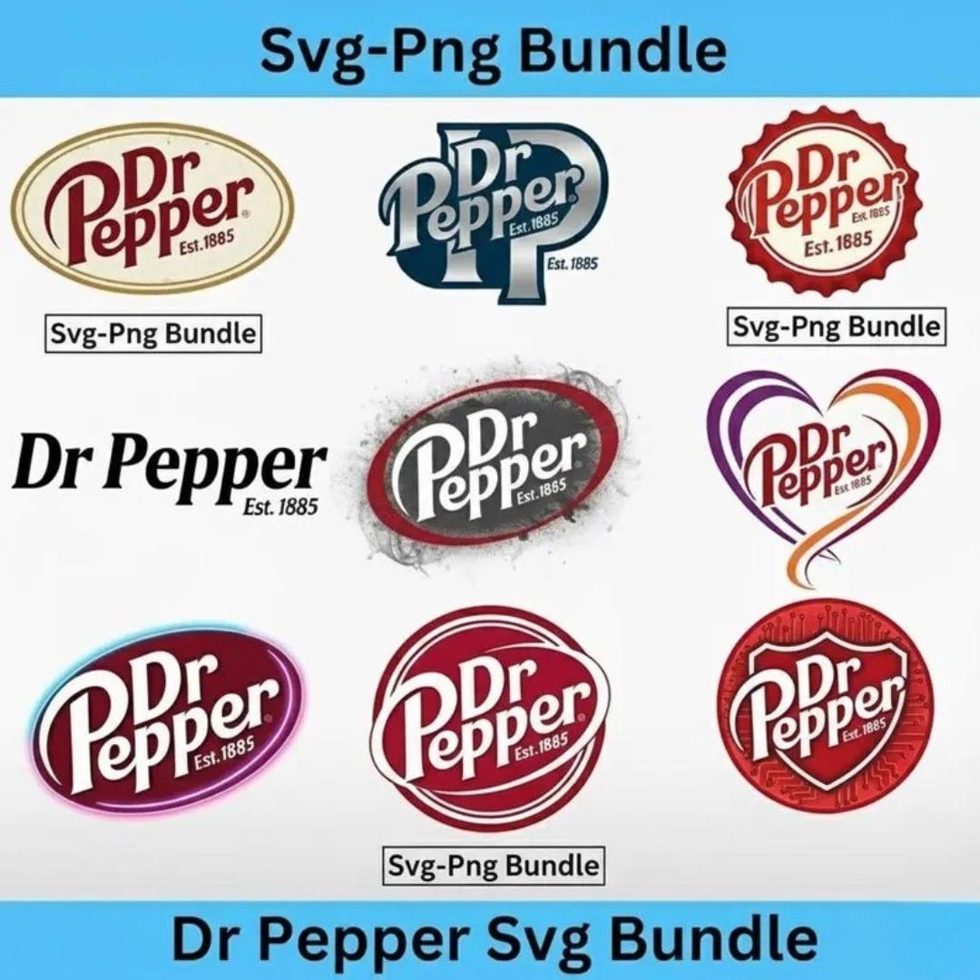 Retro Dr Pepper Logo SVG Bundle | Soda Designs, Cricut & Silhouette ...