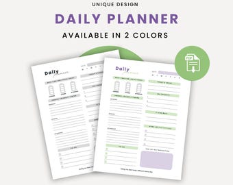 Unique Daily Planner | Instant Download | A4, A5, US Letter |  2 Colors Available