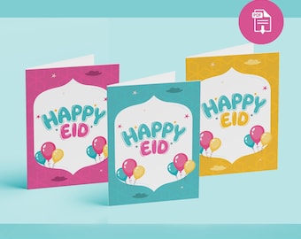 Set Of 3 Eid Greeting Card | Digital Download