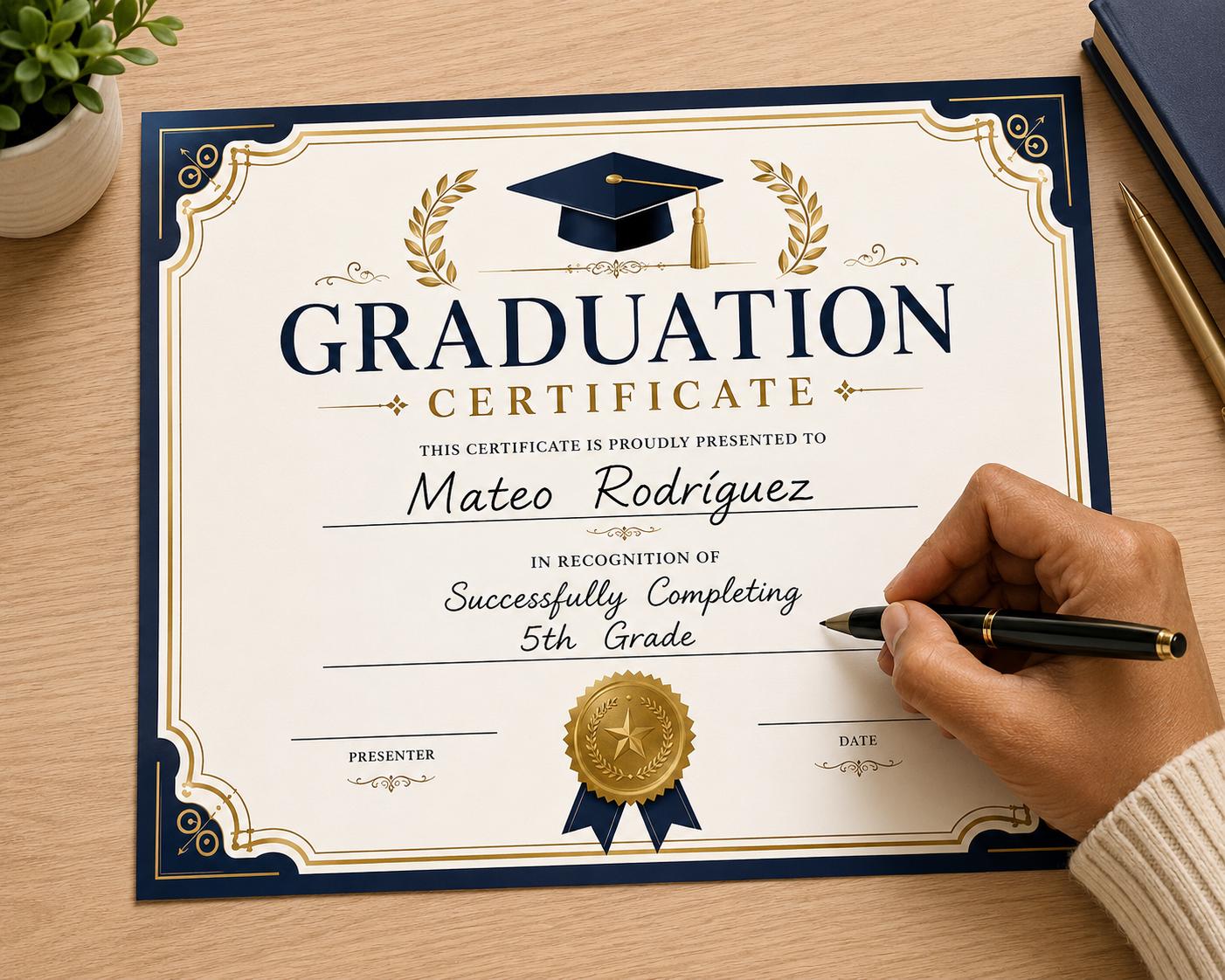 Graduation Certificate Printable PDF | Black Gold Award (digital ...