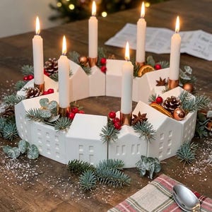 Adventskranz aus keramik