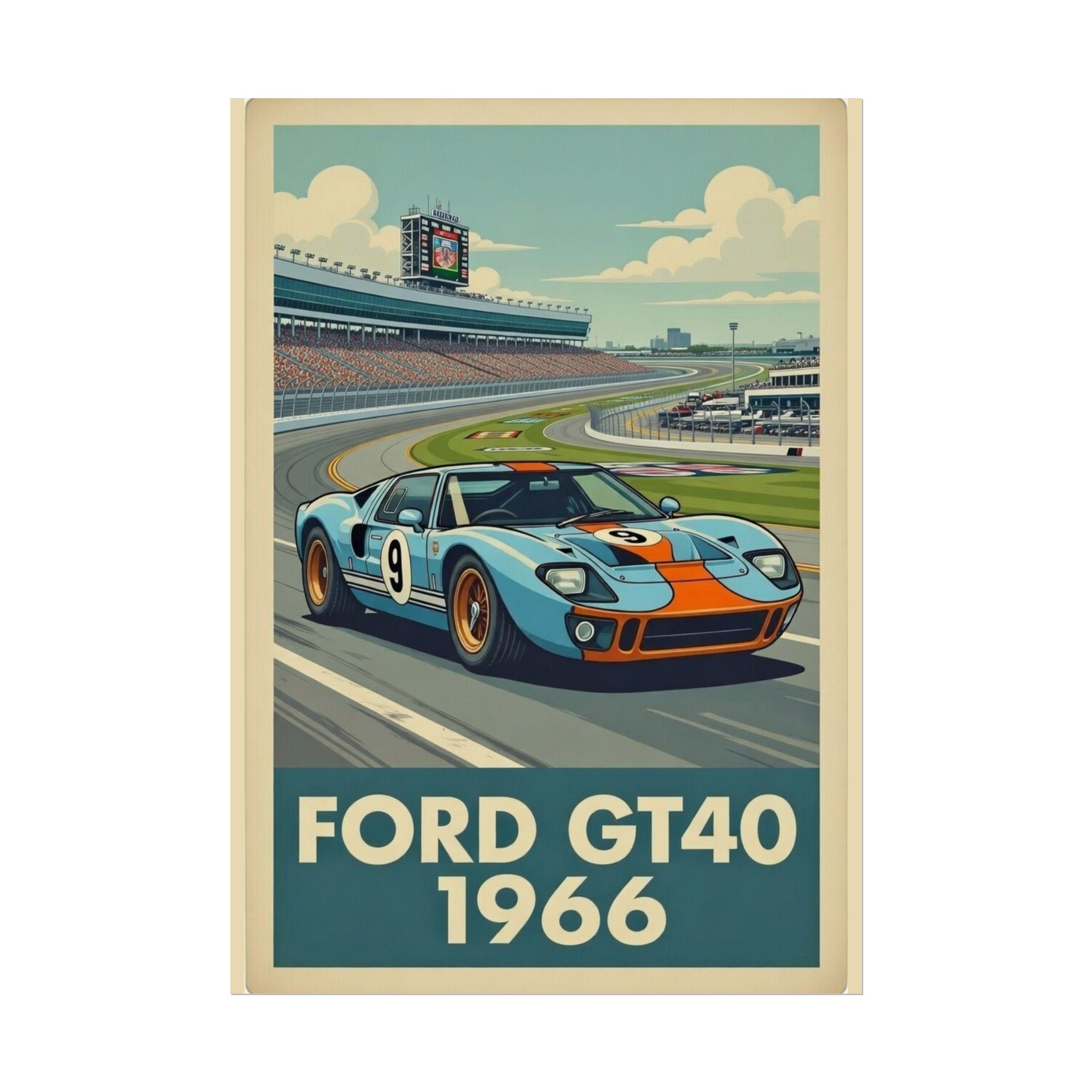 Ford GT40 1966 Rolled Retro Car Poster Print - Etsy
