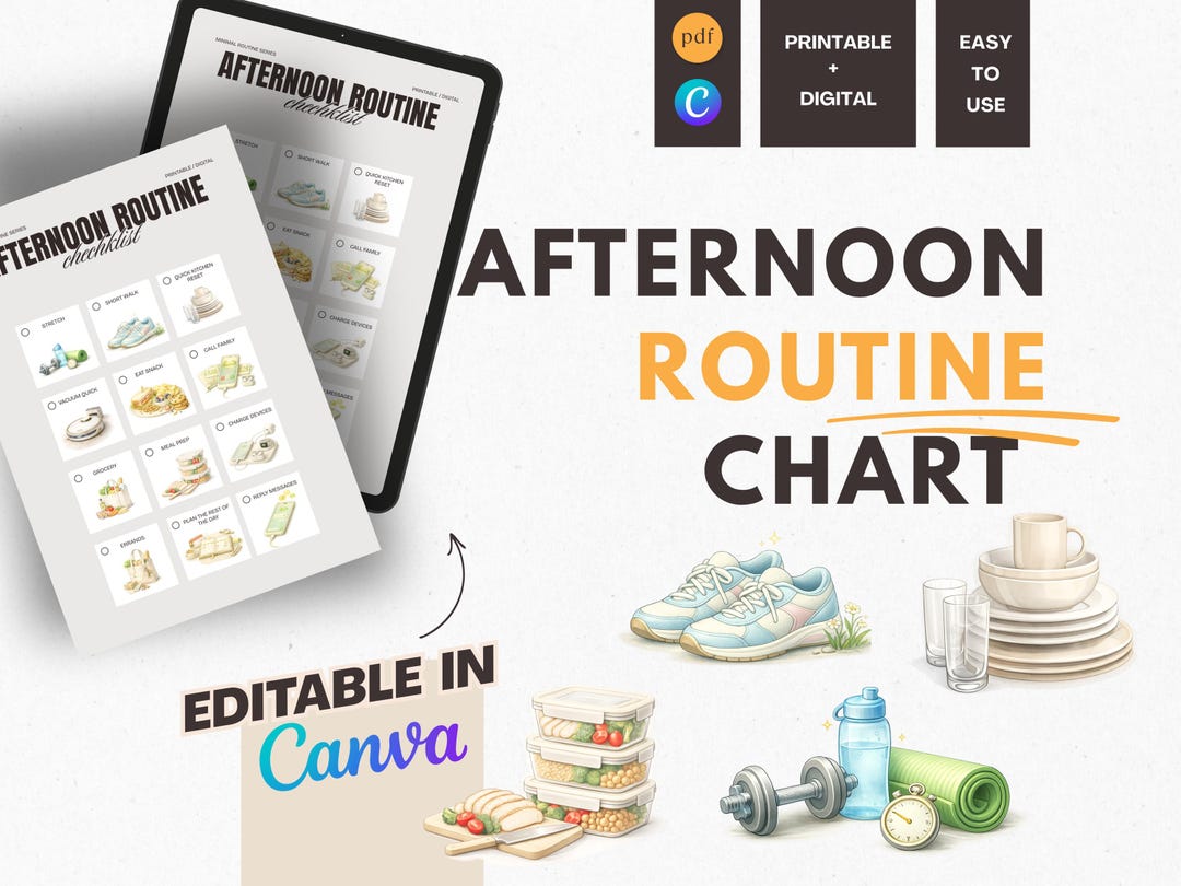 ADHD / Neurodivergent Daily Visual Schedule, Editable Routine Charts ...