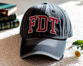 Embroidered FDT Vintage Washed Cotton Cap, Military Alphabet Anti Trump Hat