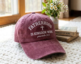 Custom Bible Verse Fatherhood Embroidered Hat Cap Fathers Day Gifts Christian Dad Hat Papa Hat Fatherhood Is Kingdom Work Hat