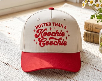 Hotter Than A Hoochie Coochie Trucker Cap Embroidery, Sarcastic Trendy Quote For Cap Summer Vibes Hat