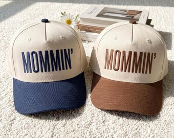 Mommin Embroidered Baseball Cap -mommin hat, minimalist fashion mom Hat - cute casual hat, trendy Mama Gift - cute Motherhood Hat