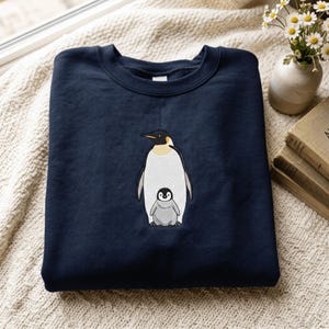 Embroidered Stitchfy Penguin Patch Pigment Dyed Sweatshirt , shirt Gift
