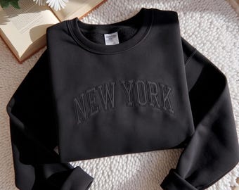 Embroidered Vintage New York Crewneck Sweatshirt, Retro NYC Lover Gift