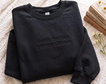 Embroidered Pregnancy Sweatshirt: I Can't, I'm Busy Growing a Human (65% Cotton)