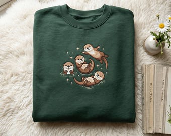 Embroidered Seal Sweatshirt, Marine Life Embroidery shirt
