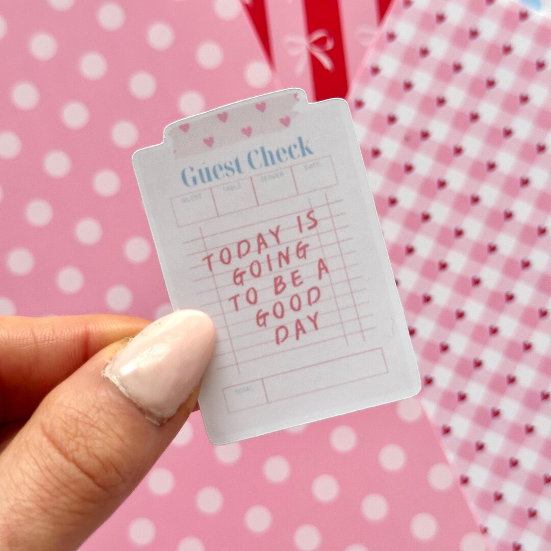 Pink Trendy Guest Check Sticker | Quote Sticker | Girly Junk Journaling ...