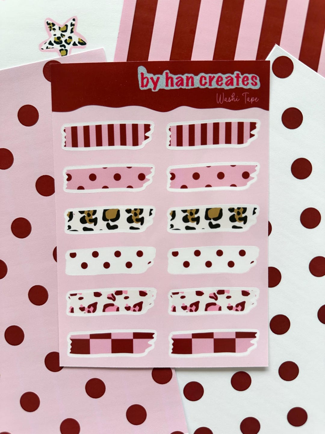 Washi Tape Sticker Sheet | Scrapbooking Sticker | Girly Junk Journaling ...