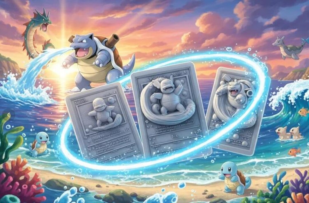 3D Printed Squirtle Evolution Pokemon Cards- Set of 3 - Etsy