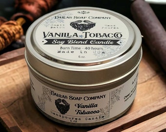 Vanilla Tobacco Candle - Soy Blend Travel Tin