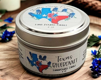 Texas Bluebonnet Candle - Soy Blend Travel Tin