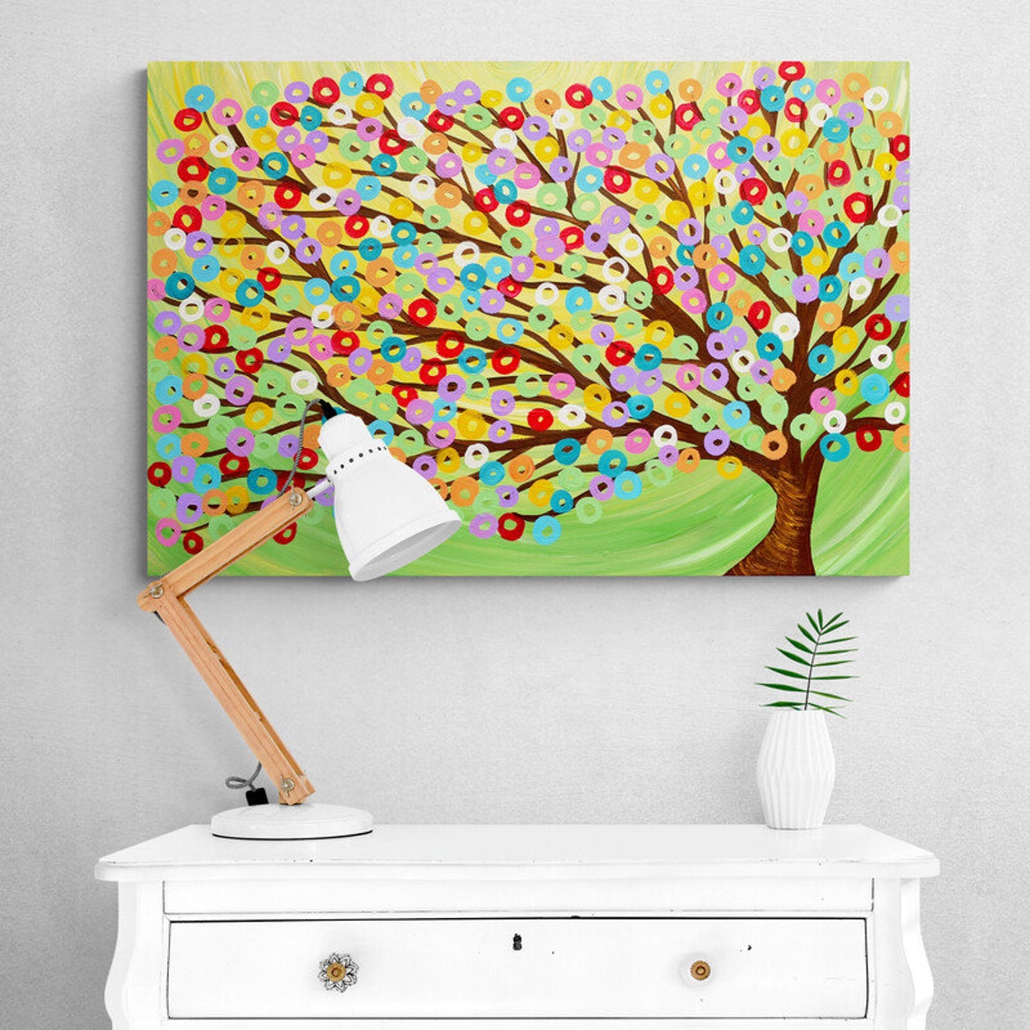 Large Green Canvas Picture Green Tree Canvas Print Etsy