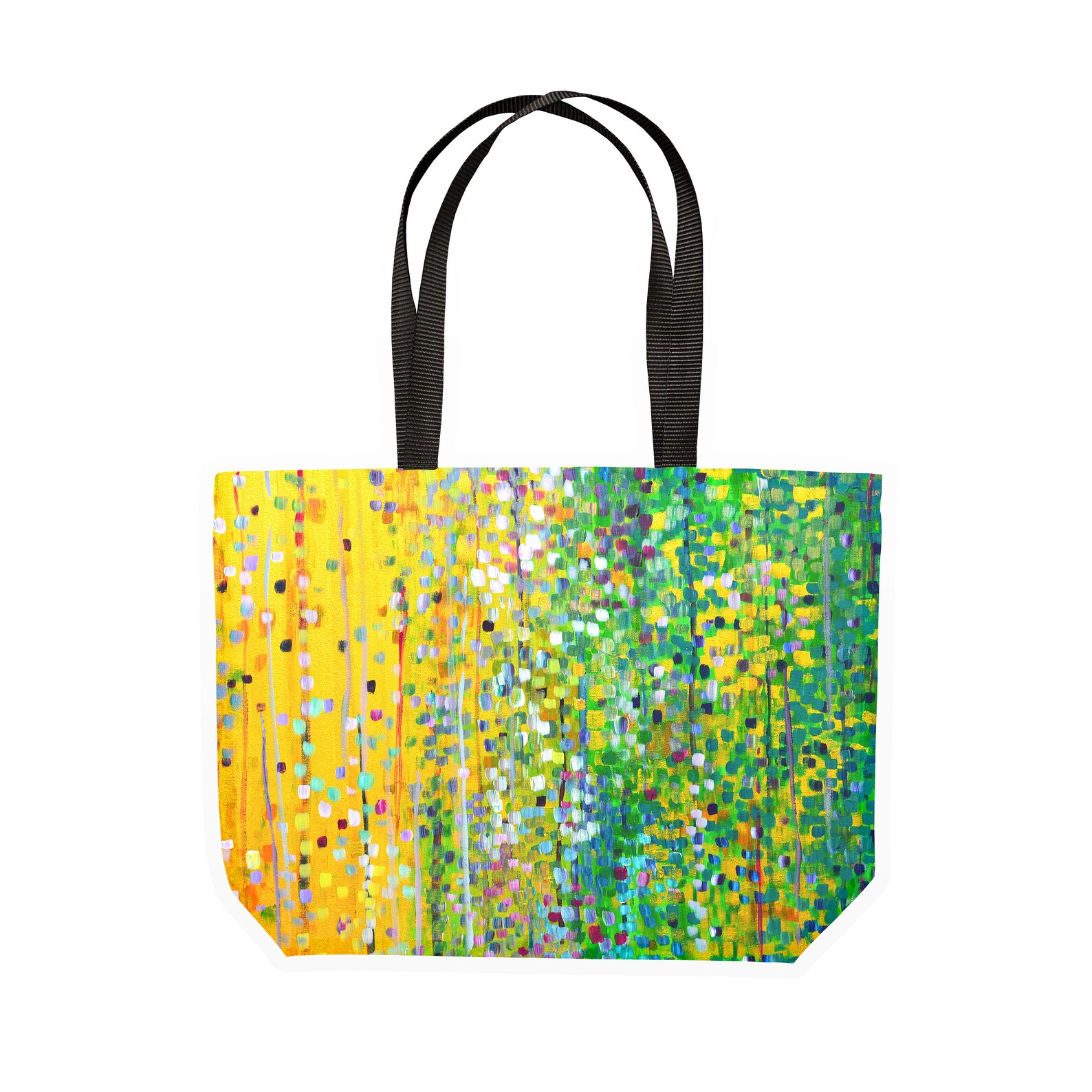 Yellow & Green Abstract Tote Bag Gold and Green Abstract Etsy