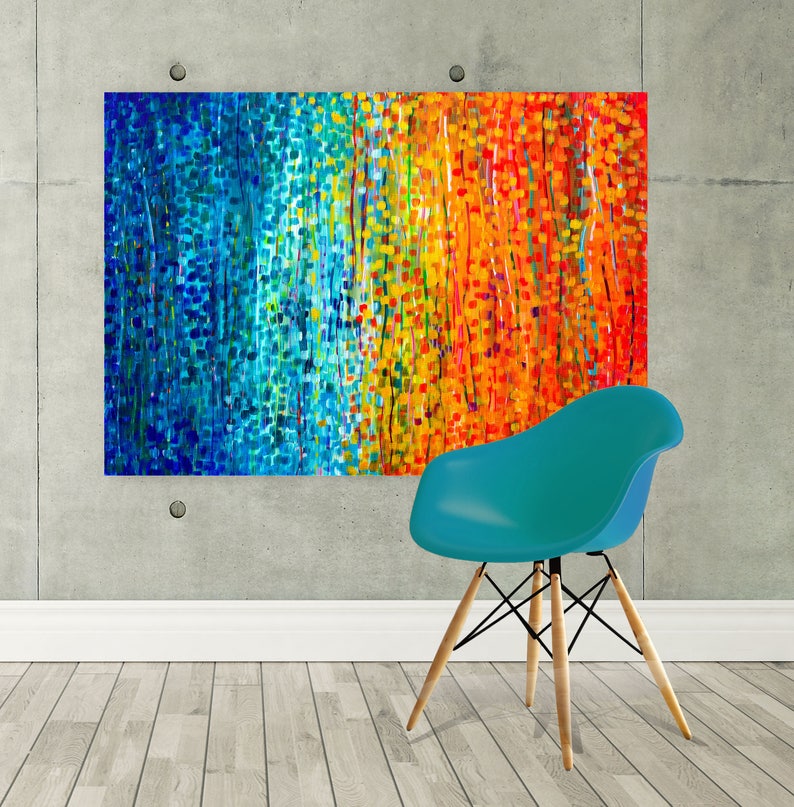 Large Canvas Art Print Teal & Orange Canvas Picture Large Etsy UK