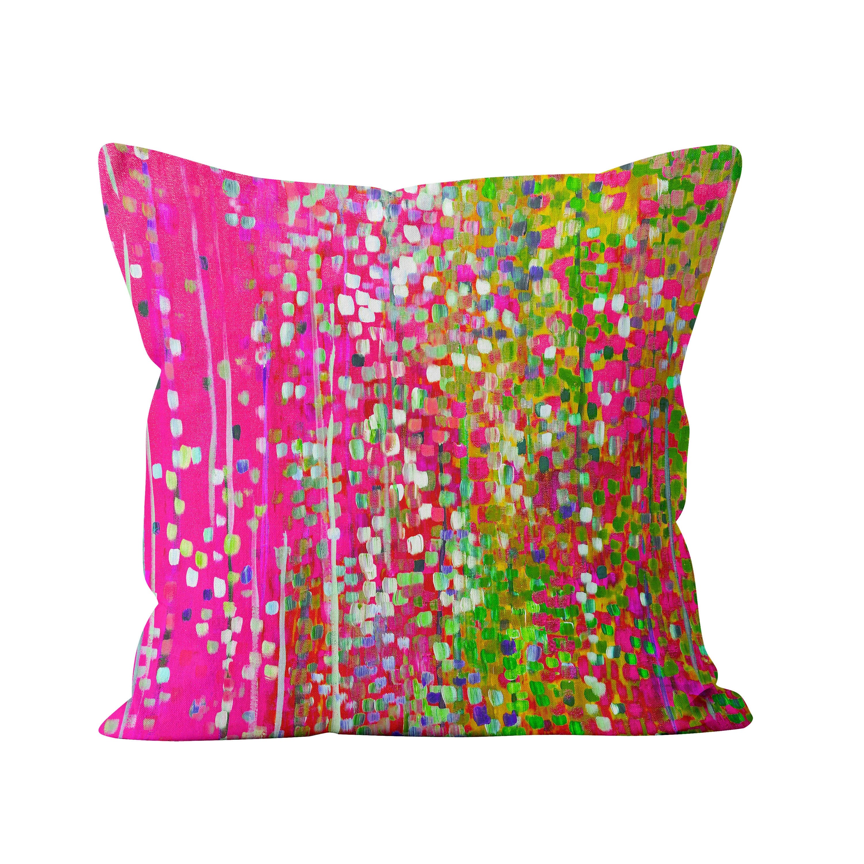 Pink & Green Cushion Cerise and Lime Green Sofa Cushion Etsy