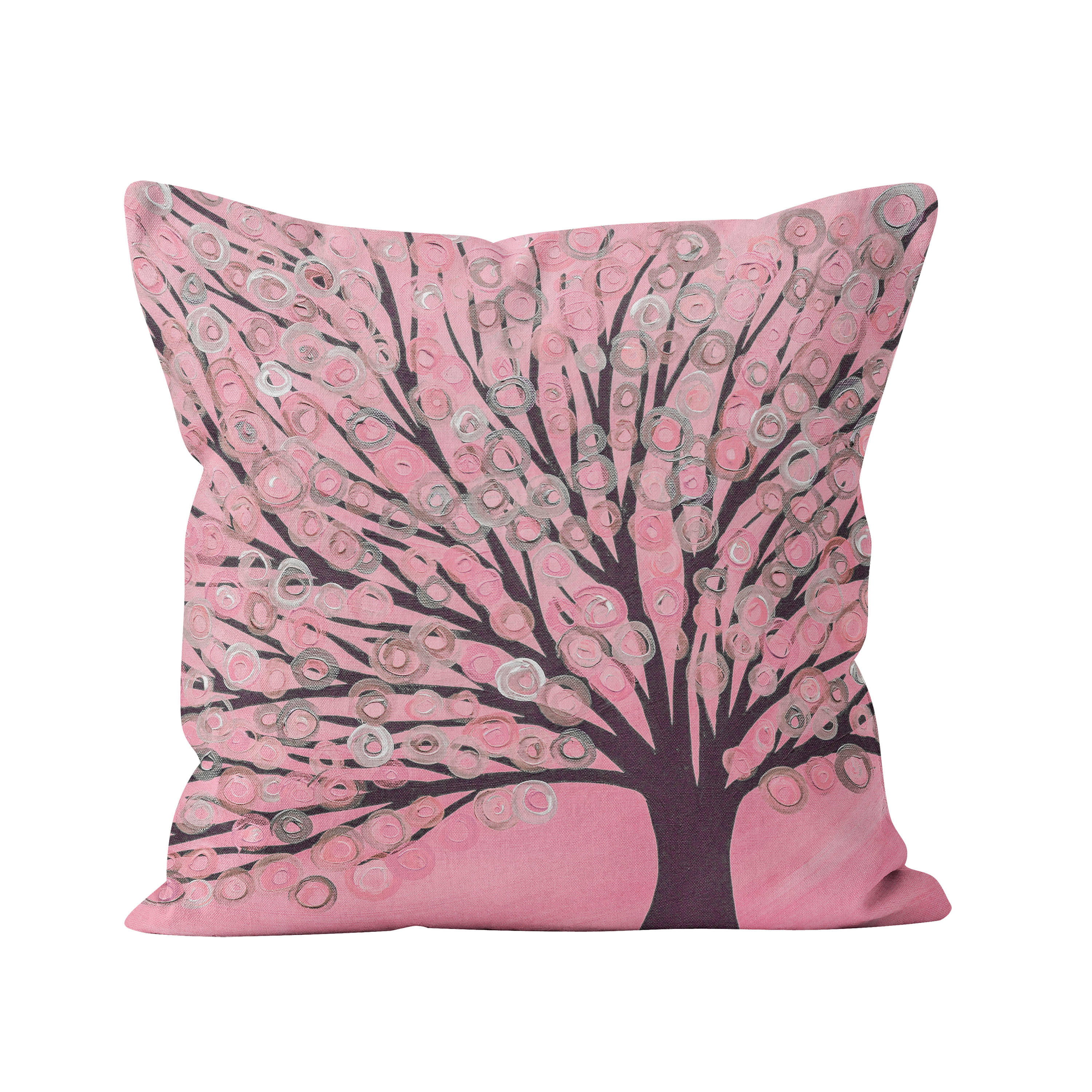 Pink & Grey Cushion Pastel Pink and Grey Abstract Tree Etsy