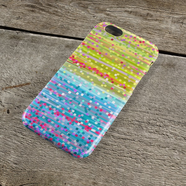 Lilac & Green iPhone Case - Impressionist, Dot Art, 5/S/SE, 6/S, 6/6S Plus, 7, 7 Plus, 8, 8 Plus, X, xr, XS, XS Max