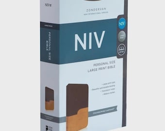Brand New NIV Large Print Holy Bible Leather Soft Chocolate Amber Zondervan