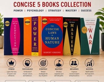 Robert Greene Concise Books Set | 48 Laws, Human Nature, Mastery, Seduction, War Collection