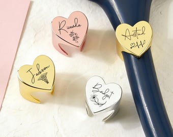 ID-tag stethoscoop, gegraveerde stethoscoop-ID-ring, stethoscoopbedel, afstudeercadeau verpleegkundige, gepersonaliseerd stethoscoop-naamplaatje, cadeau voor arts