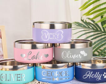 Aangepaste voerbak met naam, gegraveerde hondenkommen, kleine voerbakken voor huisdier, roestvrijstalen voerbak voor katten Gepersonaliseerde voerbak, cadeaus voor huisdierenliefhebber