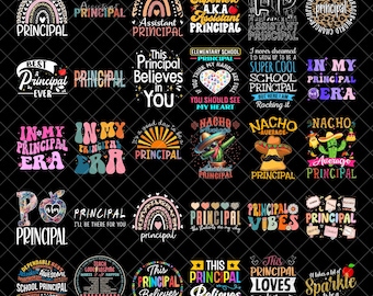 Pacote de PNGs para Diretor(a), Presente de Agradecimento, Presente para Amante de Diretor(a), PNG de Diretor(a) Escolar, Estilo Retrô, PNG de Design de Camiseta de Diretor(a), Arquivo Digital