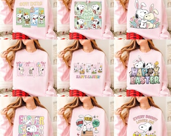 Easter Snoopy PNG Bundle Cartoon Dog Happy Easter Day Sublimation Designs Digital Download