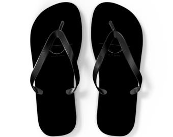 Schwarze minimalistische Flip-Flops | Strandsandalen in Unifarben