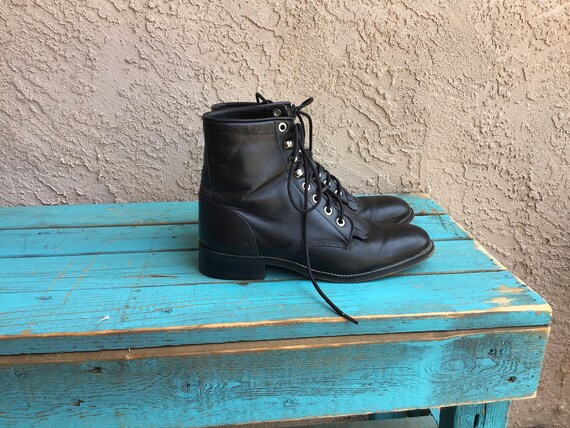 Vintage Black Justin Lacer Packer Roper 