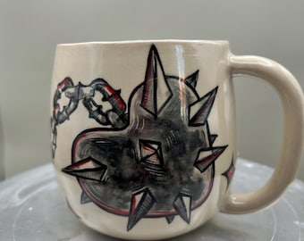 Heart Shaped Ceramic Mug | 500ml Handmade Mug | Heart Coffee Cup | Unique Ceramic Cup | Romantic Gift | Artisan Pottery