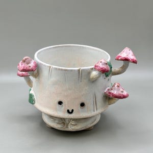 Ceramic Mushroom Planter | Handmade Ceramic Flower Pot | Cute Succulent Planter | Cottagecore Plant Pot | Small Indoor Planter