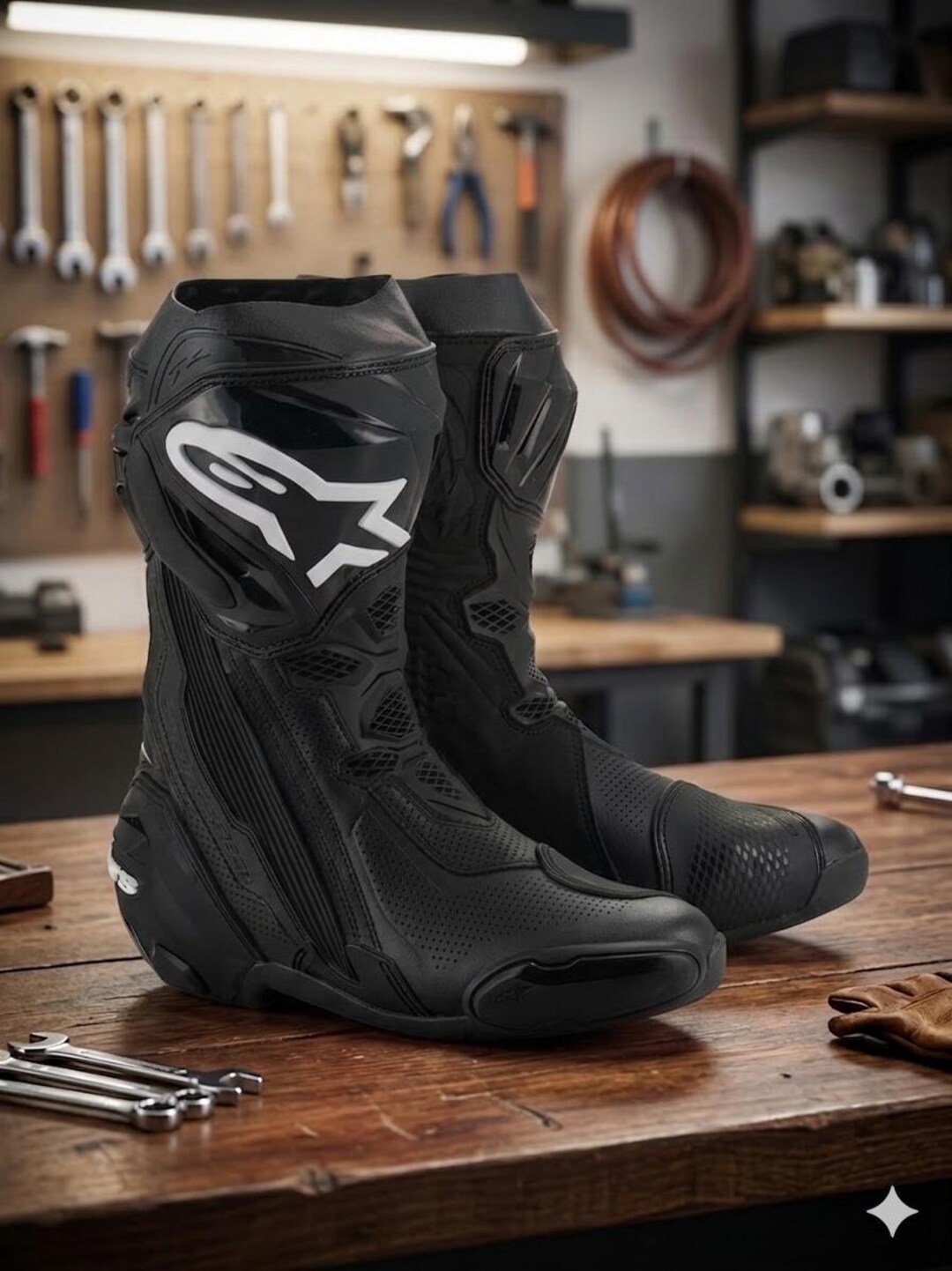Alpinestars Supertech R Black Racing Boots – Men’s Motorcycle Track ...