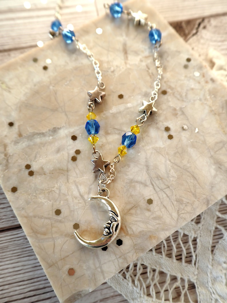 Moon and Stars Charm Lot of 10 Moon Charms Star Charm Celestial Charms Astronomy