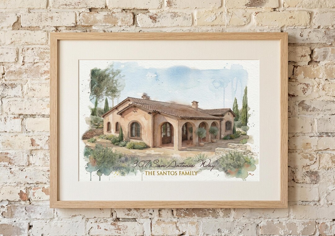 Custom Watercolor House Portrait, Personalized Home Art (digital ...