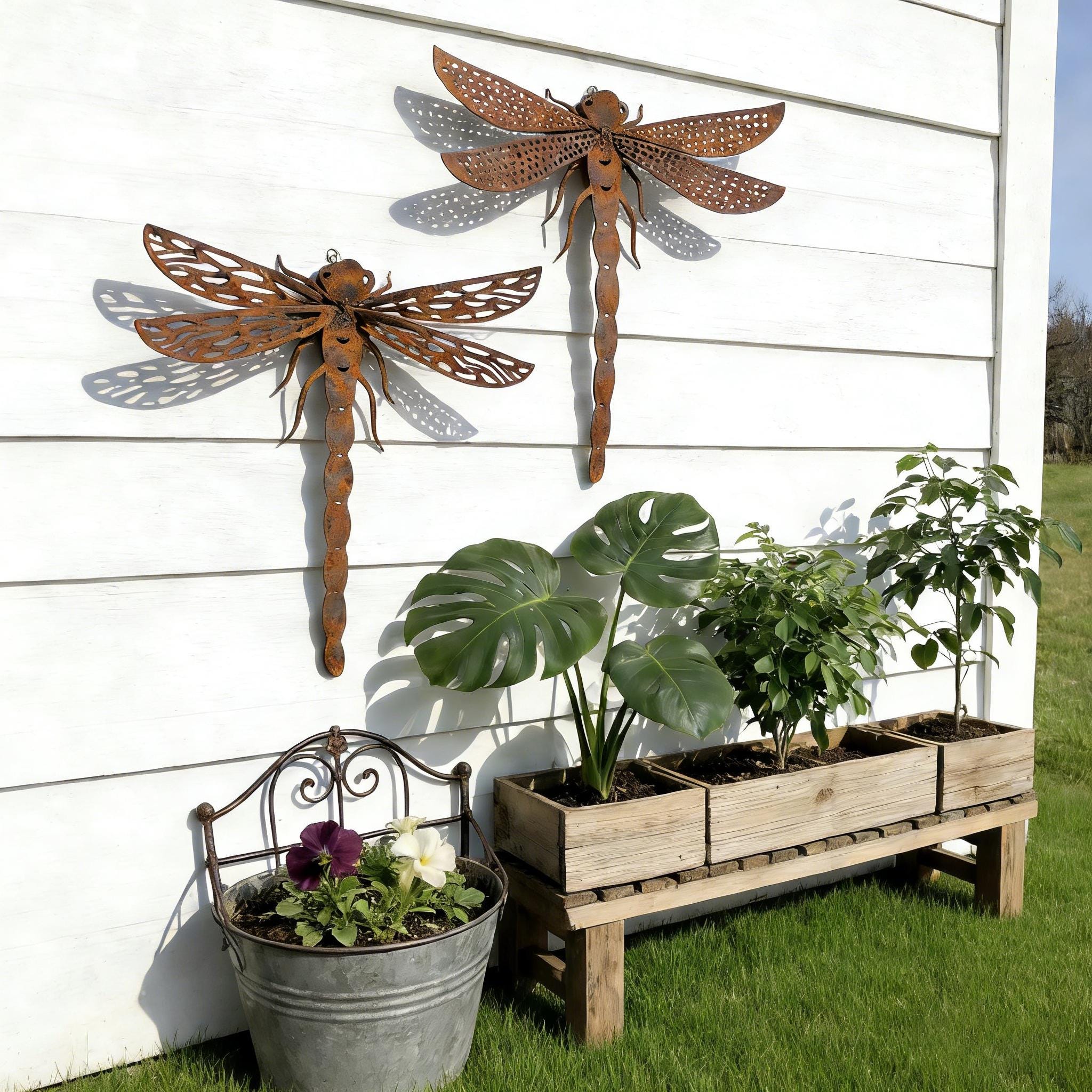 50 Libellules Magnétiques De Jardin – Décor Extérieur Magique, PVC Imperméable, Effet Vol Avec Le Vent