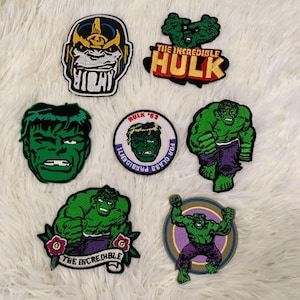 Hulken Stryk-på Sy-på-lappar Märken