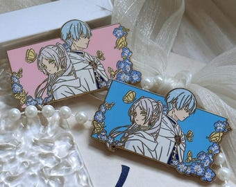 Frieren Himmel Crachá de casal 4x6,2 cm Broche de metal Anime presente 葬送のフリーレン