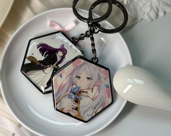 Frieren: Beyond Journey's End  Frieren & Himmel Keychain – Double-Sided 5cm Charm