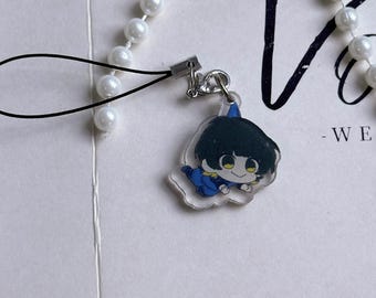 Chaveiro Bachira Azul Feito por Fã 2,5 cm – Pequeno Pingente de Acrílico – Adereço de Cosplay