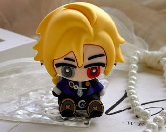 Zenless Zone Zero Hugo Vlad Figura Sentado 8 cm - Decoração de Mesa - Presente para Gamers