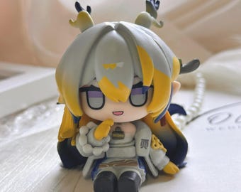 Figura Chibi de Shu Arknights de 8 cm - Miniatura em PVC feita por fã - Presente da Rhodes Island