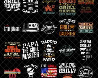Grill Master PNG Bundle for Dad, Funny BBQ Sublimation, Father's Day Grill Quotes Png, Summer Cookout Bbq Grill Png, Grill Dad Png